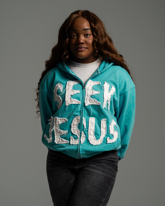 "SEEK JESUS" ZIP (BLUE)